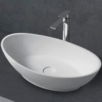 Раковина-чаша Abber Stein 62 AS2610 Белая матовая искусственный камень (литьевой мрамор) накладная