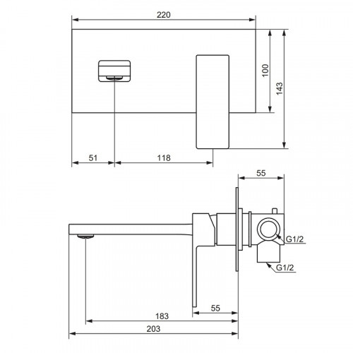 Смеситель для раковины Damixa Gala 530260500 Розовое золото латунь встраиваемый