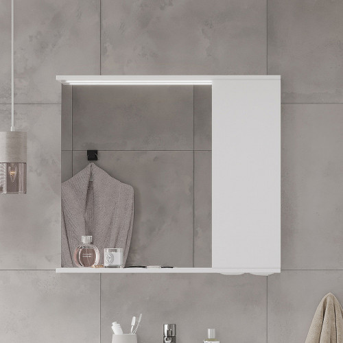 Зеркало со шкафом Volna Lake 80 R zsLAKE80.R-01 с подсветкой Белое
