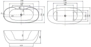 Акриловая ванна Aquanet Family Sweet155778-MW-MB 170x78 293086 цвет Черный матовый Белый матовый