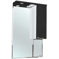 Зеркало со шкафом Bellezza Альфа 65 R 4618810001047 с подсветкой Белое Черное МДФ / ЛДСП, стекло