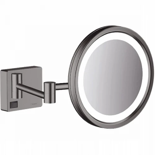 Косметическое зеркало Hansgrohe AddStoris 41790340 с подсветкой с увеличением Шлифованный черный хром