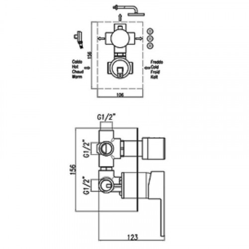 Смеситель для душа Webert Pegaso PE880601740 Белый матовый встраиваемый
