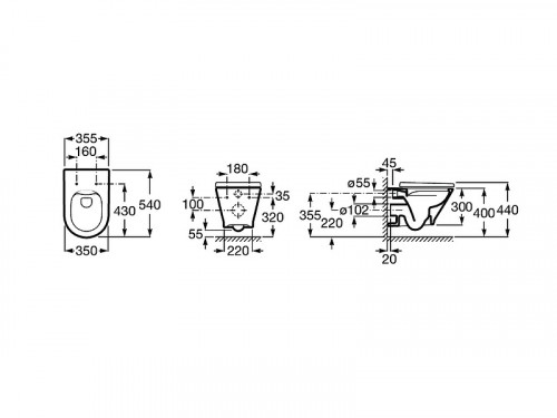 Унитаз Roca The Gap Round 3460NL000 подвесной без сиденья