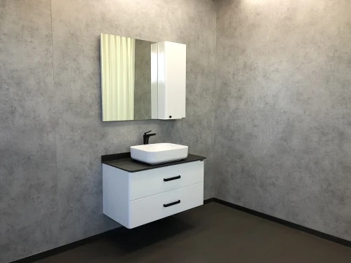 Зеркало со шкафом Comforty Амстердам 95 00004143986 Белый глянец МДФ / ЛДСП, стекло