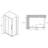 Душевой уголок Abber Schwarzer Diamant 110x75 AG30110H-S75 профиль Хром стекло прозрачное