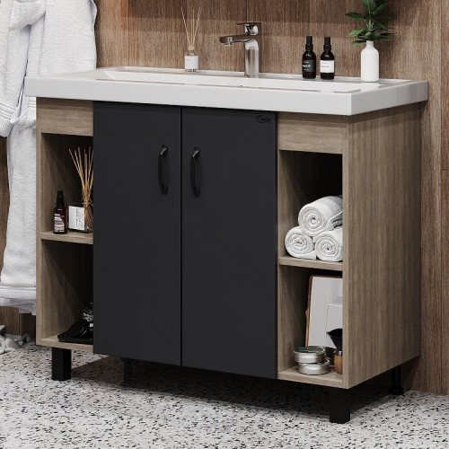 Тумба под раковину Onika Тимбер 100 110010 цвет Дуб сонома Серый