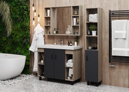 Тумба под раковину Onika Тимбер 100 110010 цвет Дуб сонома Серый