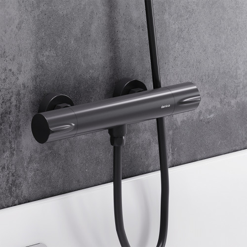 Смеситель для душа Damixa Scandinavian Pure 366000300 с термостатом Черный матовый латунь на стену