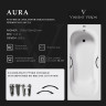 Чугунная ванна Vinsent Veron Aura 170x70 VAU1707042H/VH0015GM цвет Белый с дугообразными ручками оружейная сталь