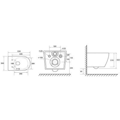 Унитаз Tece Spring R 9700998 подвесной с сиденьем Микролифт фарфор подвесной