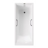 Чугунная ванна Vinsent Veron Devon 175x70 VDV1757045H/VH0012BL цвет Белый с квадратными черными матовыми ручками