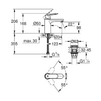 Смеситель для раковины Grohe Eurosmart Cosmopolitan 23926000 Хром латунь