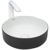 Раковина-чаша WeltWasser Elbach M3134 BW 35 10000004522 Черная Белая фаянс накладная