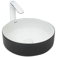 Раковина-чаша WeltWasser Elbach M3134 BW 35 10000004522 Черная Белая фаянс накладная