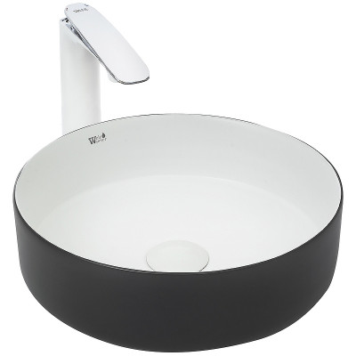 Раковина-чаша WeltWasser Elbach M3134 BW 35 10000004522 Черная Белая фаянс накладная