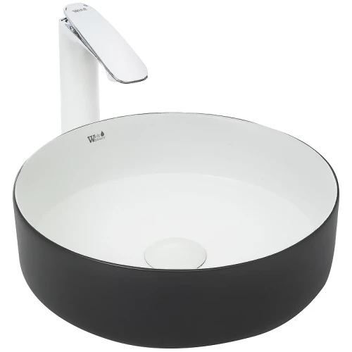 Раковина-чаша WeltWasser Elbach M3134 BW 35 10000004522 Черная Белая фаянс накладная