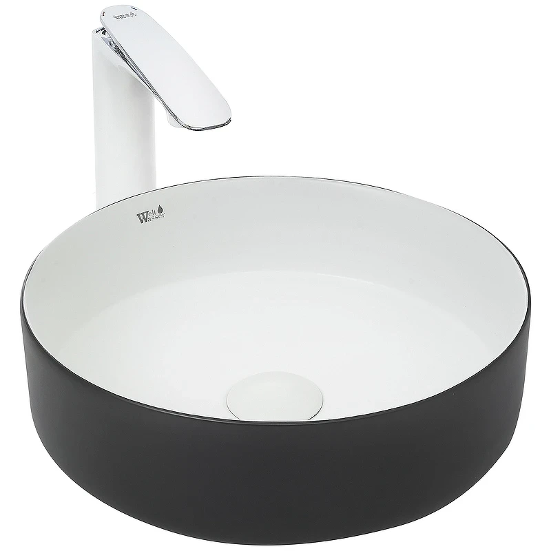 Раковина-чаша WeltWasser Elbach M3134 BW 35 10000004522 Черная Белая фаянс накладная