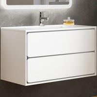 Тумба с раковиной SanVit Бруно-2 120 kbruno2120w подвесная Белая глянцевая МДФ / ЛДСП
