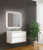 Тумба с раковиной SanVit Бруно-2 120 kbruno2120w подвесная Белая глянцевая МДФ / ЛДСП