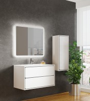 Тумба с раковиной SanVit Бруно-2 120 kbruno2120w подвесная Белая глянцевая МДФ / ЛДСП