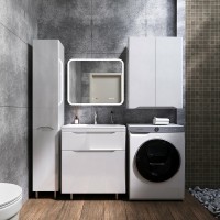 Тумба под раковину Style Line Марелла 70 Люкс Plus СС-00002399 Белый глянец антискрейтч МДФ / ЛДСП