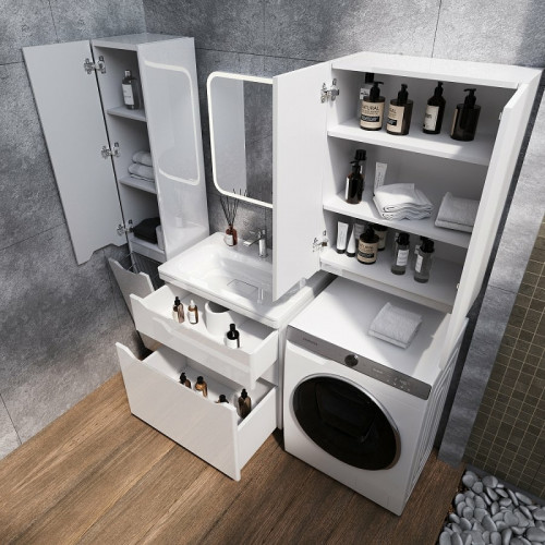 Тумба под раковину Style Line Марелла 70 Люкс Plus СС-00002399 Белый глянец антискрейтч МДФ / ЛДСП