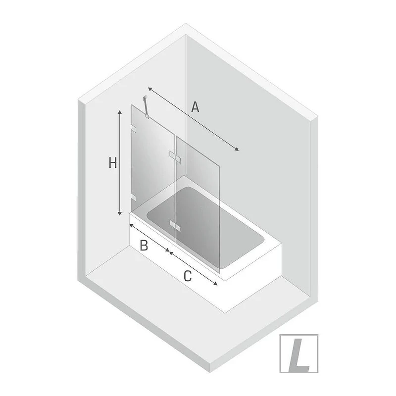 Шторка для ванны New Trendy AVEXA White x140 EXK-2980