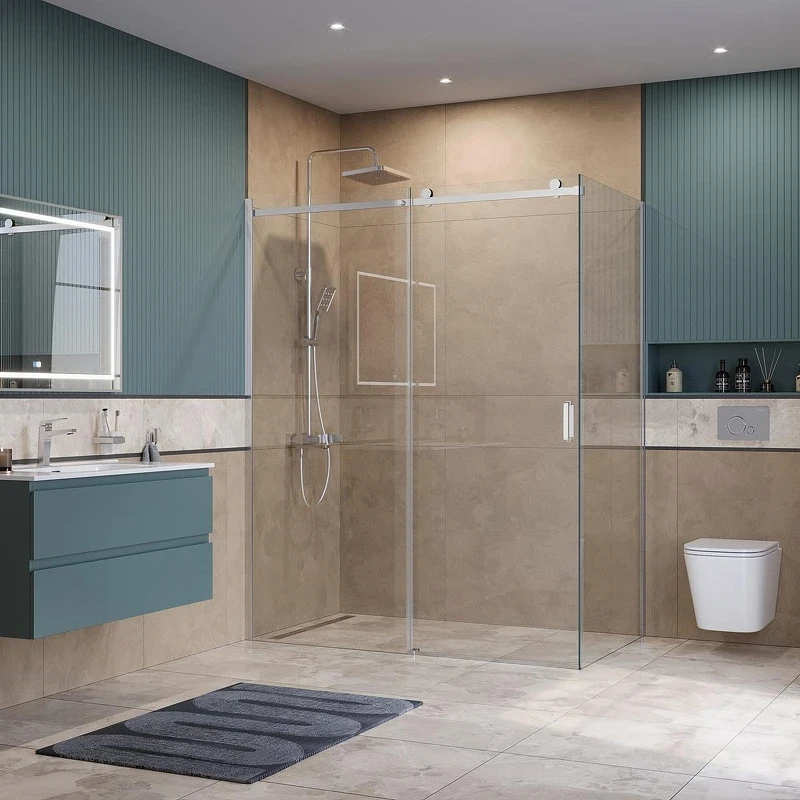 Душевой уголок BelBagno Soft Close-2 160x80 SOFT_CLOSE-2-AH-1-160/80-C-Cr профиль Хром стекло прозрачное
