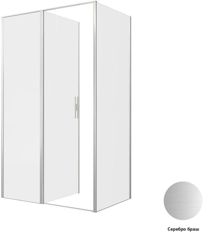 Душевой уголок Allen Brau Priority 120x80 3.31032.BA+3.31041.BA цвет профиля Серебро браш стекло прозрачное