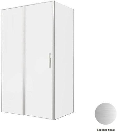Душевой уголок Allen Brau Priority 120x80 3.31032.BA+3.31041.BA цвет профиля Серебро браш стекло прозрачное