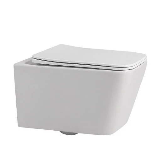 Комплект унитаза Abber Rechteck AC1201-AC0105-AC0120RG с сиденьем Микролифт и клавишей смыва цвет Золото розовое