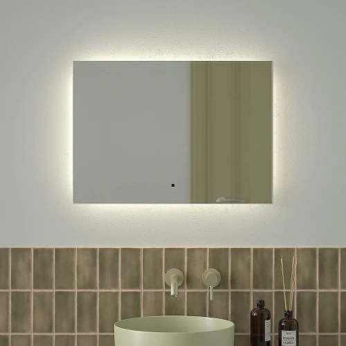 Зеркало Defesto Glow 70х50 DF 2504RH с подсветкой 21W-4500К/с фацетом/ИК - выключатель/Нейтральный белый свет