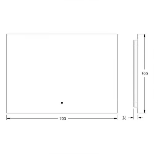Зеркало Defesto Glow 70х50 DF 2504RH с подсветкой 21W-4500К/с фацетом/ИК - выключатель/Нейтральный белый свет