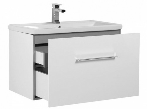 Тумба под раковину Aquanet Порто 70 241747 подвесной Белая МДФ / ЛДСП