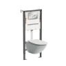 Комплект унитаза с инсталляцией Ceramicanova Mono CN1905_121001CH цвет Белый с сиденьем Микролифт и клавишей смыва цвет Хром глянцевый