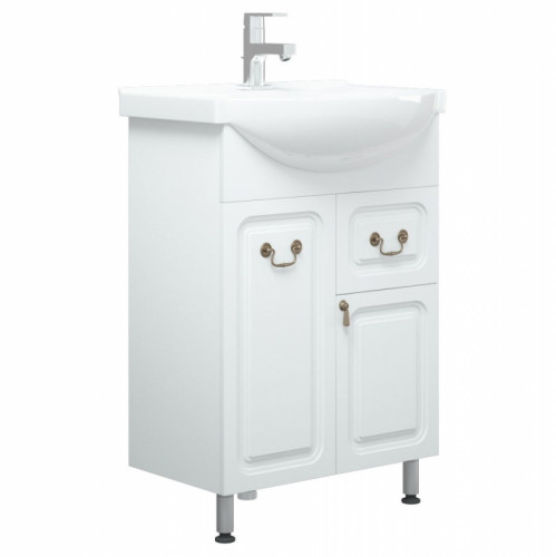 Тумба под раковину Corozo Элегия ретро 60 SD-00000010 Белая МДФ / ЛДСП