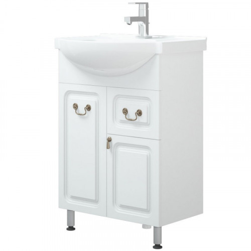 Тумба под раковину Corozo Элегия ретро 60 SD-00000010 Белая МДФ / ЛДСП