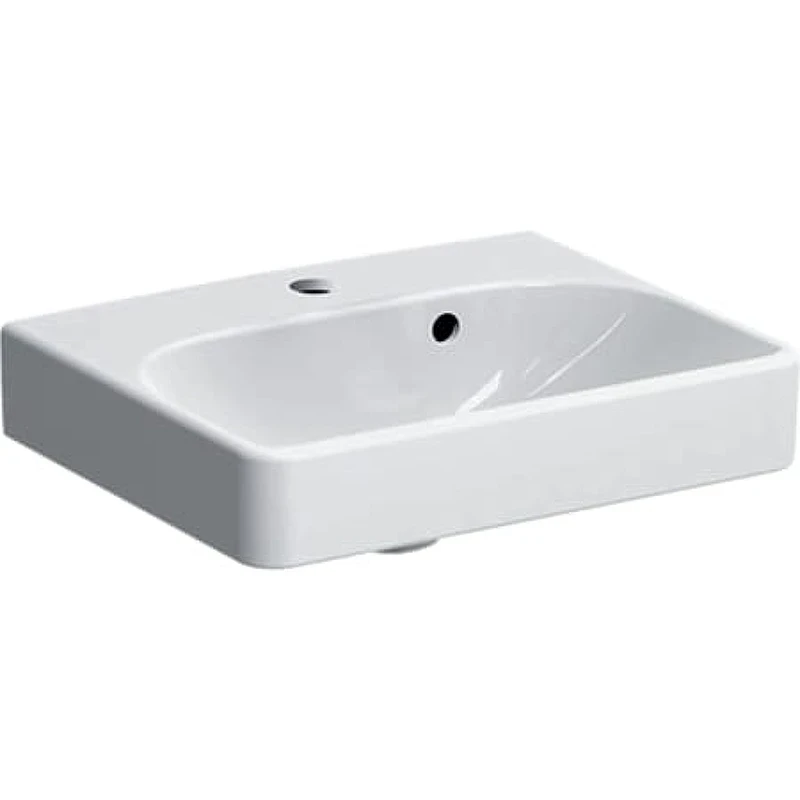 Раковина Geberit Smyle Square 500.222.01.1 Белая фарфор подвесная, полувстраиваемая