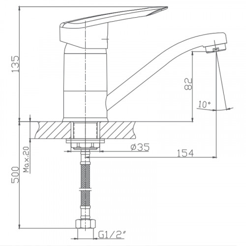 Смеситель для раковины Haiba HB4507-2 Хром