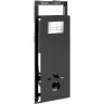 Инсталляция WasserKRAFT Salm 27TLT.010.ME.BL.BN03 для унитаза Черное стекло с клавишей смыва Никель