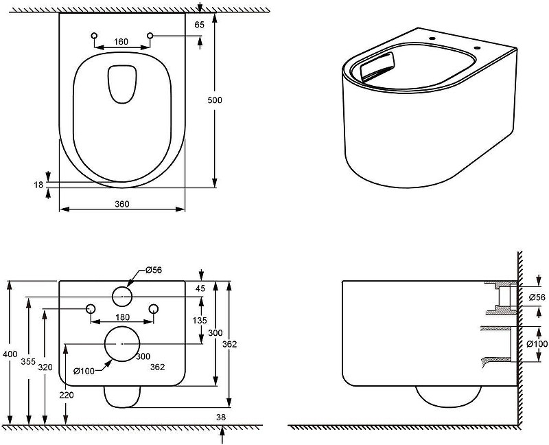 Унитаз подвесной Aquanet Smart 3.0 W Tornado 384156 цвет Белый с сиденьем Микролифт