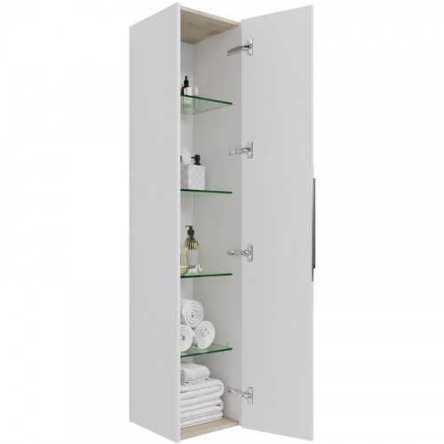 Шкаф пенал Dreja Prime 35 99.9303 подвесной Белый глянец МДФ / ЛДСП