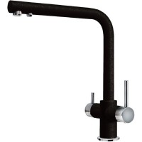 Смеситель для кухни ZorG Sanitary ZR 348 YF ХРОМ  ЧЕР МЕТАЛ Черный