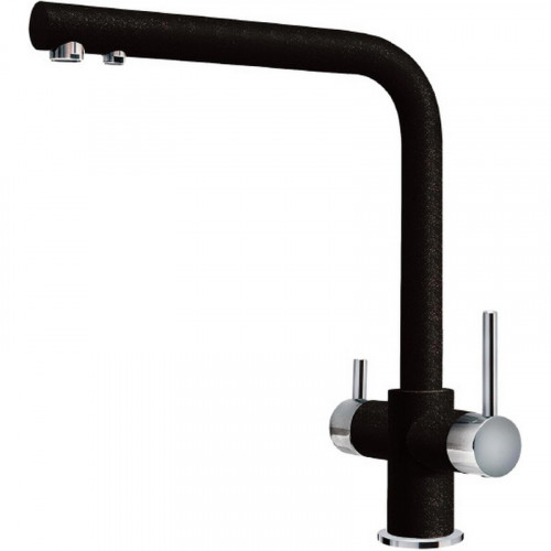 Смеситель для кухни ZorG Sanitary ZR 348 YF ХРОМ  ЧЕР МЕТАЛ Черный