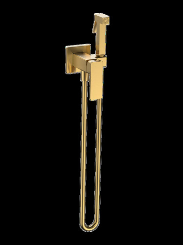 Гигиенический душ со смесителем AQUAme Savona AQM6817BG цвет Золото шлифованное