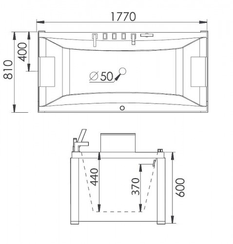 Акриловая ванна Gemy Gemy 177x81 G9076 B С гидромассажем