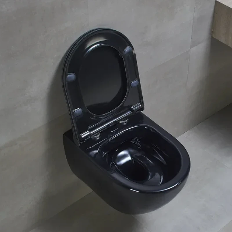 Унитаз beWash Bogen 88303206 подвесной Черный глянец с сиденьем Микролифт фарфор подвесной