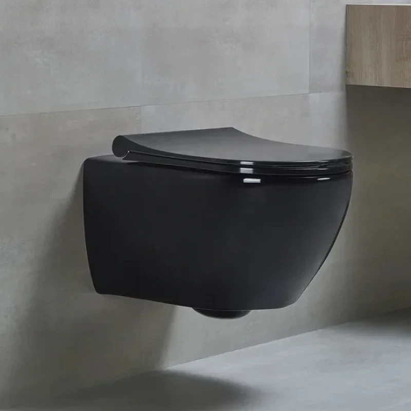 Унитаз beWash Bogen 88303206 подвесной Черный глянец с сиденьем Микролифт фарфор подвесной
