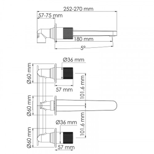 Смеситель для раковины WasserKRAFT Mosel 4645 Хром латунь встраиваемый